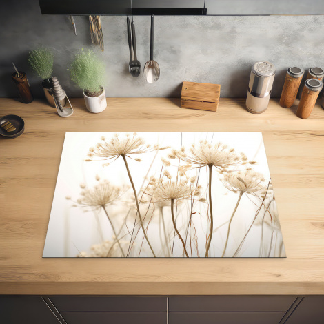 Herdabdeckplatte - Blumen - Weiß - Sonnenlicht-2