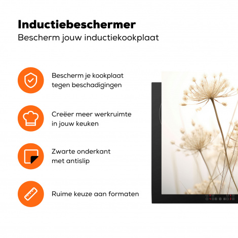 Inductiebeschermer - Bloemen - Wit - Zonlicht-3