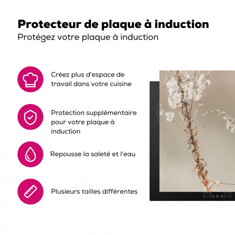 Protège-plaque à induction - Fleurs - Blanc - Plantes-3