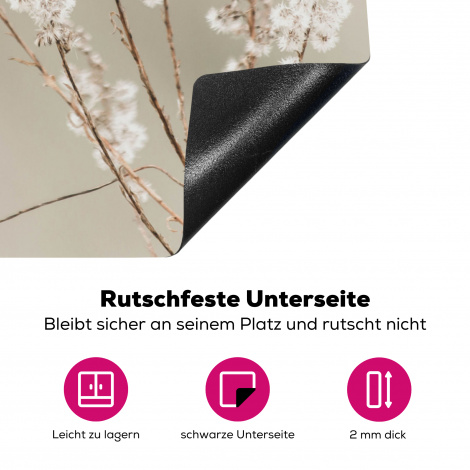 Herdabdeckplatte - Blumen - Weiß - Pflanzen-4