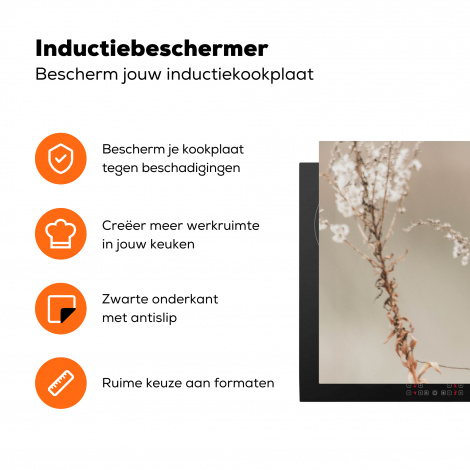 Inductiebeschermer - Bloemen - Wit - Planten-3