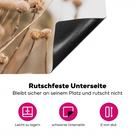 Herdabdeckplatte - Getrocknete Blumen - Beige - Natur-4