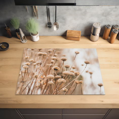 Inductiebeschermer - Droogbloemen - Beige - Bloemen - Natuur-2