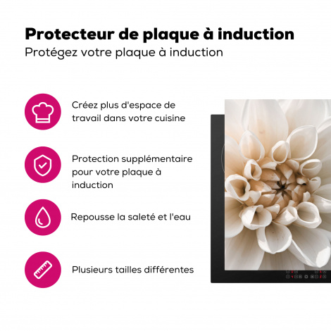Protège-plaque à induction - Fleurs - Blanc - Nature-3
