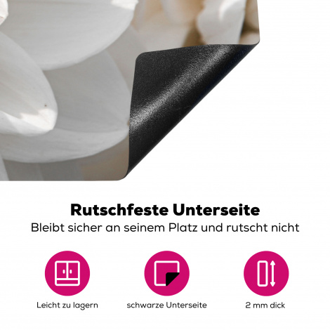 Herdabdeckplatte - Blumen - Weiß - Natur-4