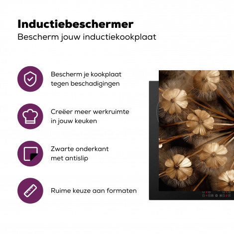 Inductiebeschermer - Droogbloemen - Bruin - Natuur-3