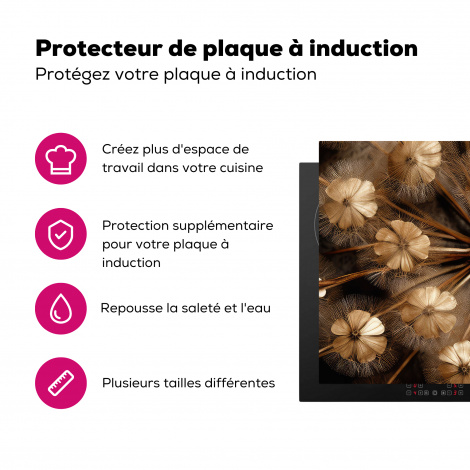 Protège-plaque à induction - Fleurs sèches - Marron - Nature-3