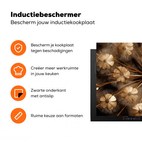 Inductiebeschermer - Droogbloemen - Bruin - Natuur-3