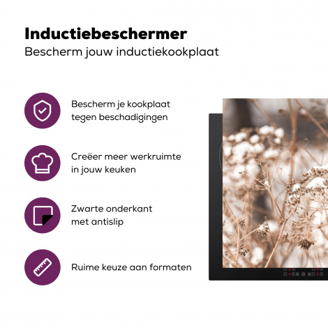 Inductiebeschermer - Droogbloemen - Wit - Planten-3