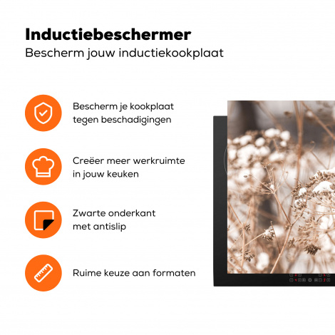 Inductiebeschermer - Droogbloemen - Wit - Planten-3