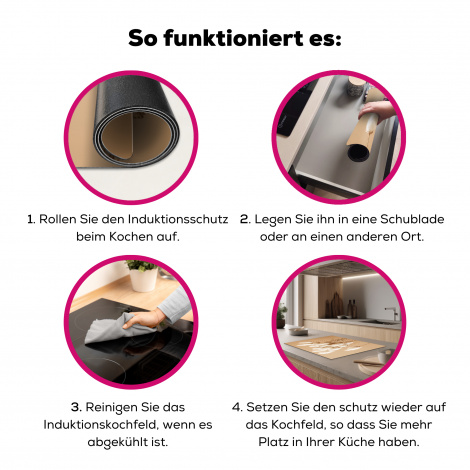 Herdabdeckplatte - Blumen - Pflanzen - Braun - Pastell-7