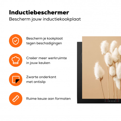Inductiebeschermer - Bloemen - Planten - Bruin - Pastel-3