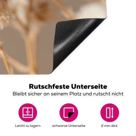Herdabdeckplatte - Blumen - Weiß - Natur - Pastell-4