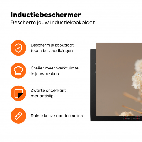 Inductiebeschermer - Bloemen - Wit - Natuur - Pastel-3