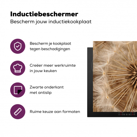 Inductiebeschermer - Paardenbloem - Bloemen - Natuur - Bruin-3