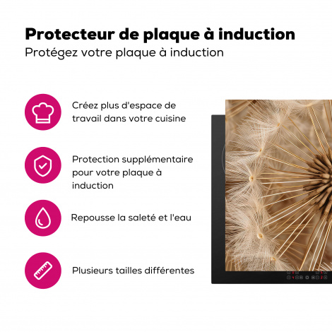 Protège-plaque à induction - Pissenlit - Fleurs - Nature - Marron-3