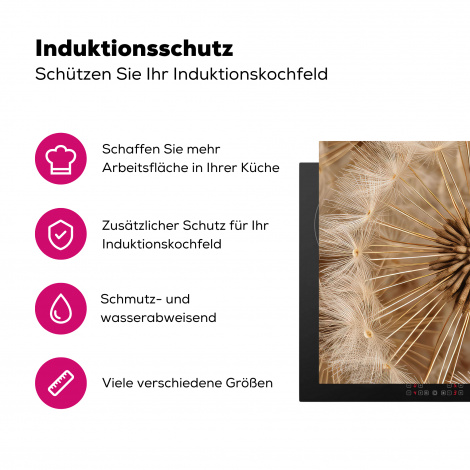 Herdabdeckplatte - Löwenzahn - Blumen - Natur - Braun-3