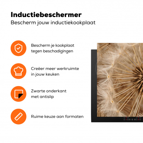 Inductiebeschermer - Paardenbloem - Bloemen - Natuur - Bruin-3