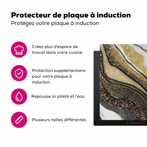 Protège-plaque à induction - Pierre précieuse - Abstrait - Marbre - Nature-3