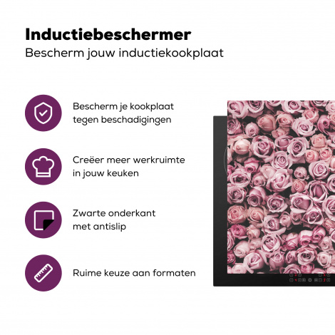 Inductiebeschermer - Bloemen - Rozen - Natuur - Roze - Botanisch-3