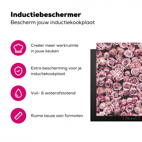 Inductiebeschermer - Bloemen - Rozen - Natuur - Roze - Botanisch-3