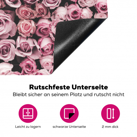 Herdabdeckplatte - Blumen - Rosen - Natur - Rosa - Botanisch-4