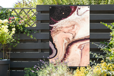 Tuinposter - Steen - Marmer - Edelsteen - Abstract - Natuur - Roze - Staand-thumbnail-2