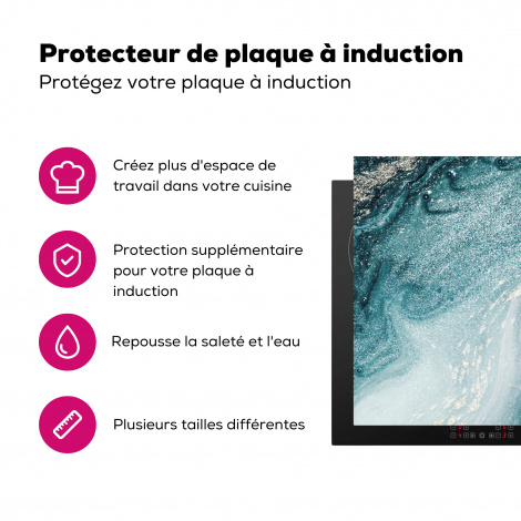 Protège-plaque à induction - Pierres précieuses - Bleu - Nature - Marbre - Abstrait-3