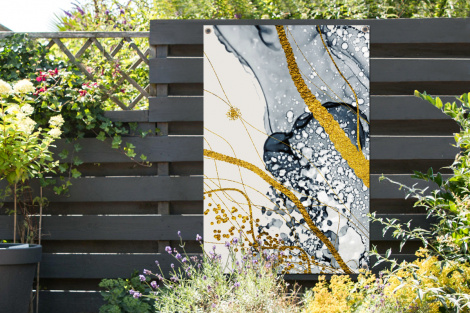 Tuinposter - Abstract - Goud - Natuur - Kunst - Staand-2