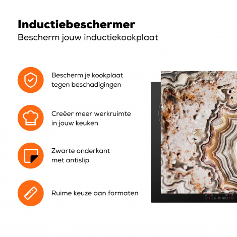 Inductiebeschermer - Edelsteen - Marmer - Natuur - Abstract-3