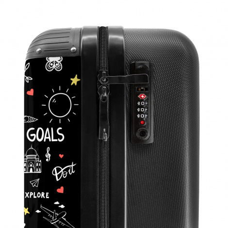 Koffer - Patroon - Doodle - Reizen - Vakantie - Zwart-3
