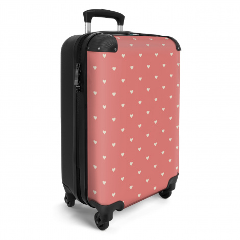 Koffer - Hartjes - Roze - Patroon-2
