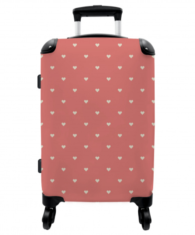 Koffer - Hartjes - Roze - Patroon