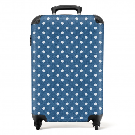 Koffer - Stippen - Blauw - Wit - Patronen
