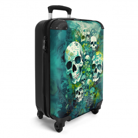 Koffer - Schedels turquoise-2