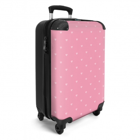 Koffer - Roze - Hartjes - Patronen-2