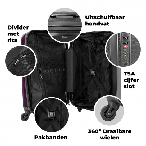 Koffer - Paars - Effen-4