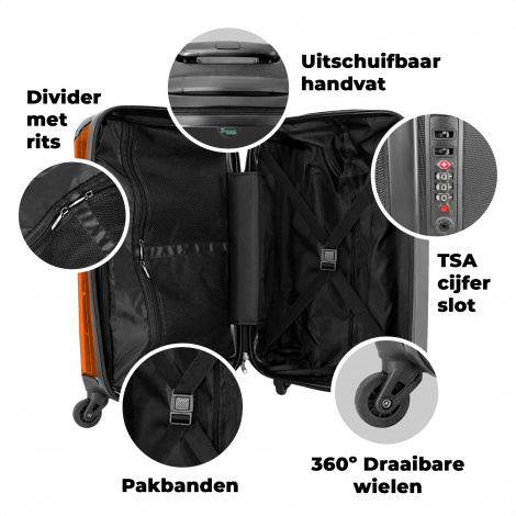Koffer - Oranje - Effen-4