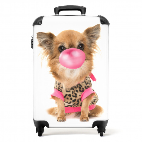 Koffer - Honden - Roze - Kauwgom - Wit
