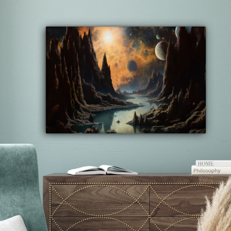 Leinwandbild - Gebirge - Fluss - Fluss - Planeten-4