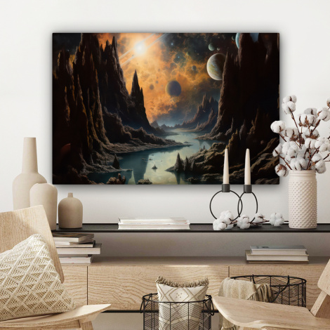 Leinwandbild - Gebirge - Fluss - Fluss - Planeten-3