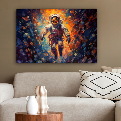 Leinwandbild - Astronaut - Neon - Orange - Weltraum-2