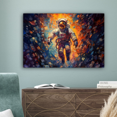 Leinwandbild - Astronaut - Neon - Orange - Weltraum-4