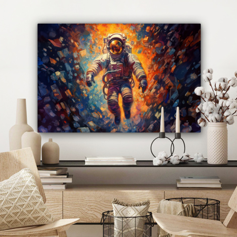 Leinwandbild - Astronaut - Neon - Orange - Weltraum-3