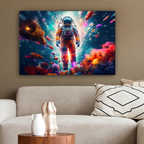 Leinwandbild - Astronaut - Neon - Meteorit - Neon-2
