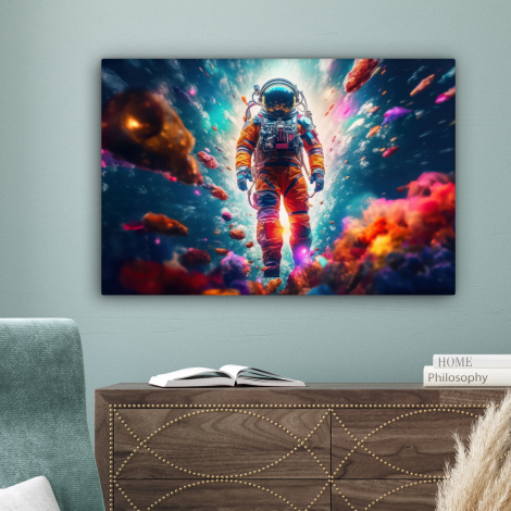 Leinwandbild - Astronaut - Neon - Meteorit - Neon-4