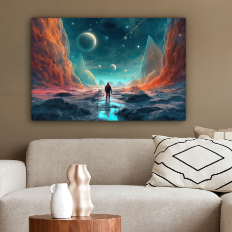 Leinwandbild - Berge - Weltraum - Planeten - Astronaut-2