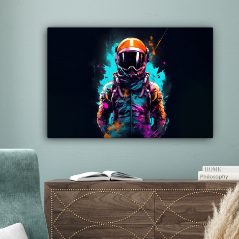 Canvas schilderij - Astronaut - Neon - Gaming - Ruimte-4