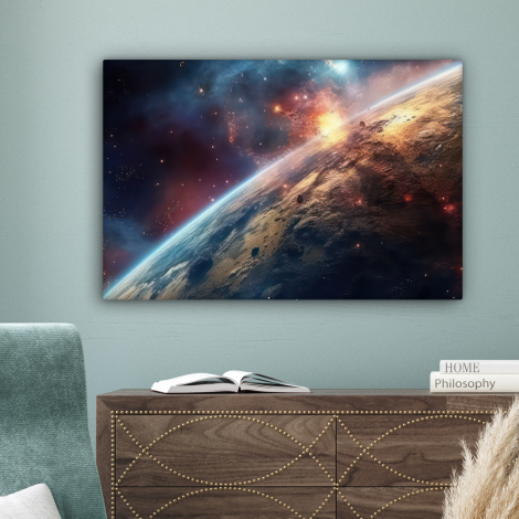 Canvas schilderij - Heelal - Sterren - Ruimte - Planeet-4