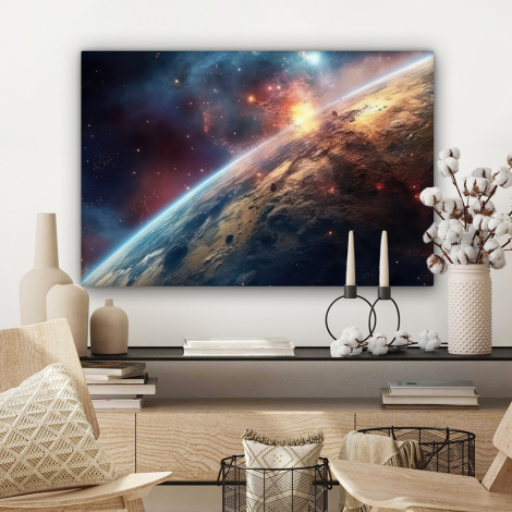 Canvas schilderij - Heelal - Sterren - Ruimte - Planeet-3